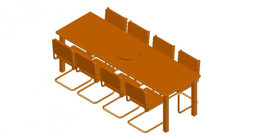 Detail 3d model of table and chair layout furniture blocks autocad file