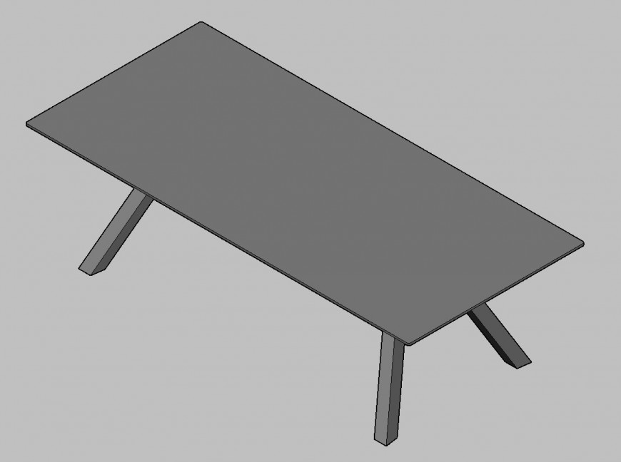 Detail 3d model of table elevation CAD furniture block autocad file