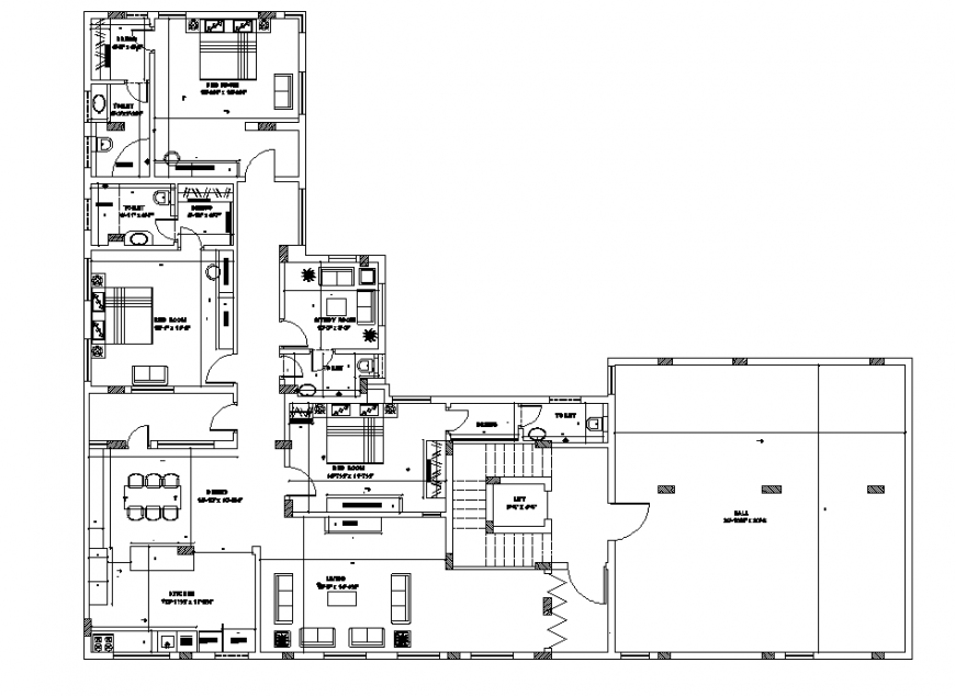 Detail Bungalow planning autocad file