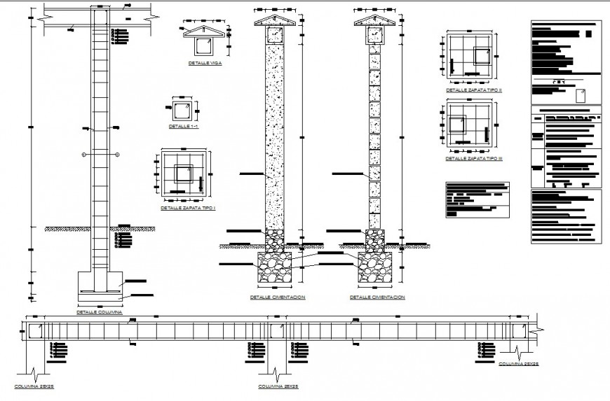 Detail in beam and foundation plan layout file