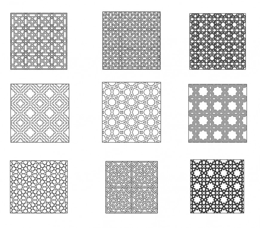 Detail Islamic decorative pattern plan