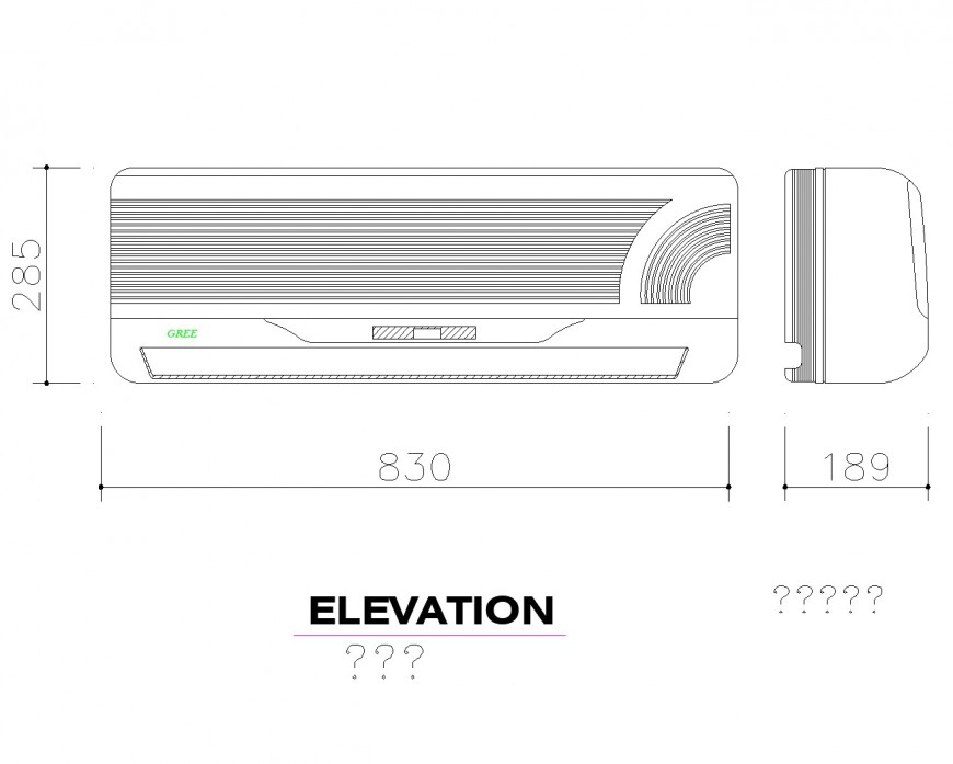 Detail of Air conditioner autocad blocks file