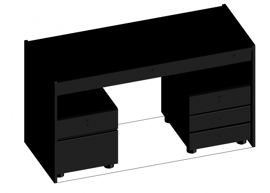 Detail of back colouring 3 d table dwg file