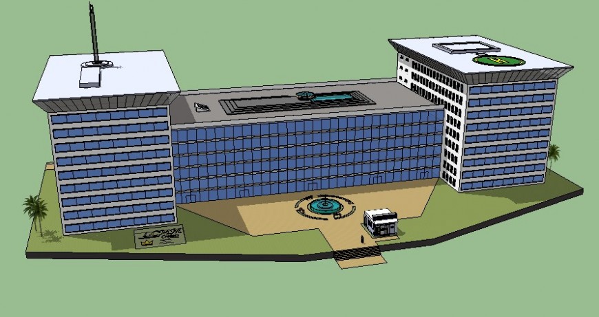 Detail of co-operative building 3d model sketch-up file