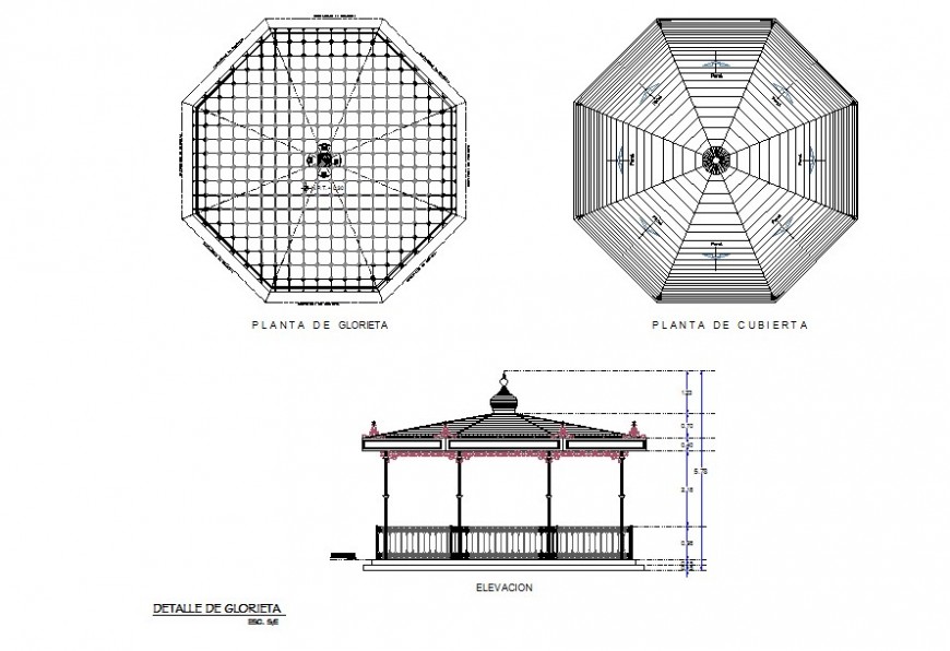 Detail plan of roof shade 2d view CAD block layout file in autocad format