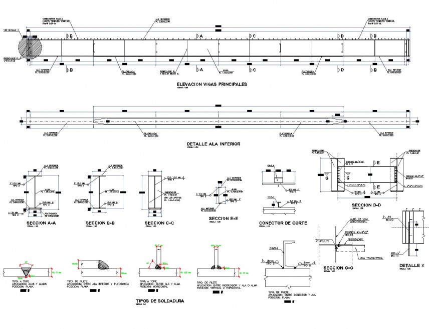 Detail slab beam bridge plan layout file