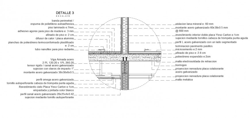 Detail structure 2d view CAD construction block layout file in autocad format