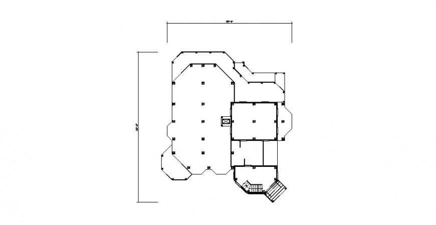 Detail terrace plan of building unit drawing in this dwg file
