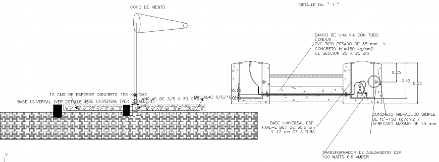 Detail wind sock plan dwg file.