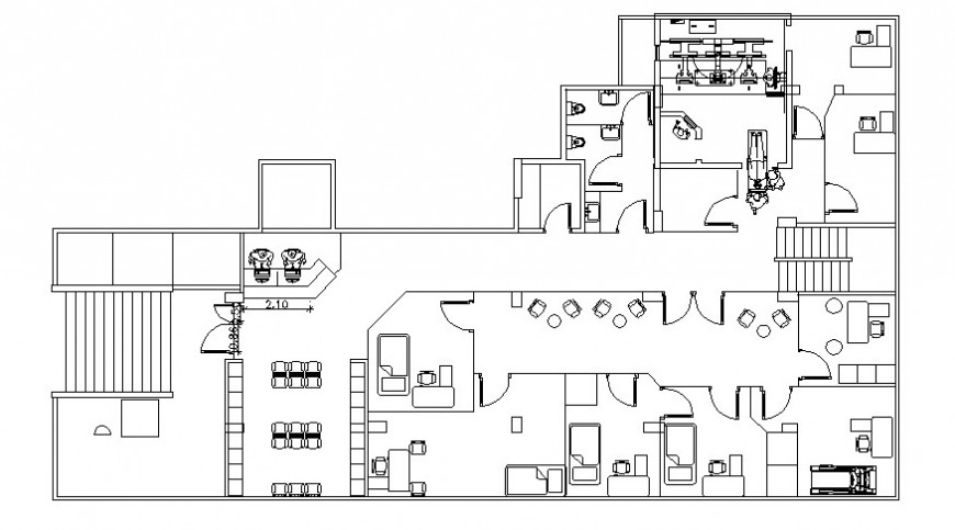 Detail work plan of hospital building 2d drawing in autocad file