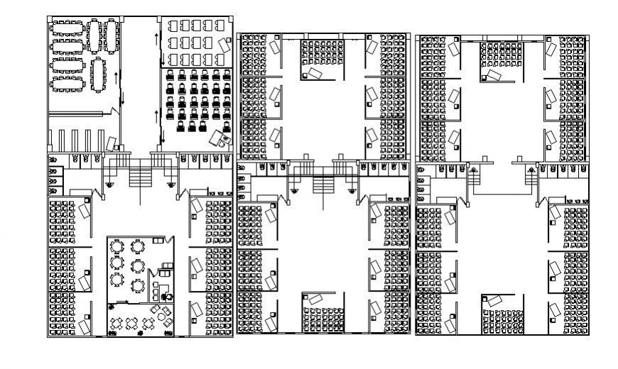 Detail work plan of school building drawing in autocad