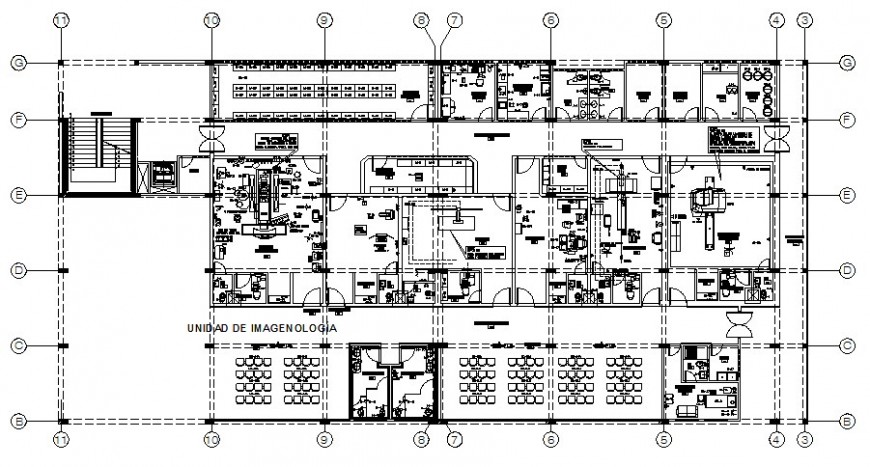 Detail working plan of building 2d drawing in dwg format