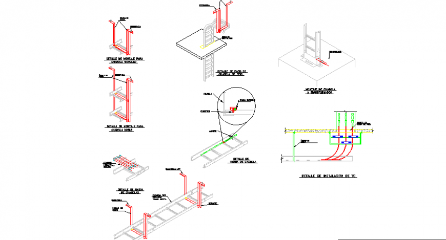 Details of mounting of tray sport park cad drawing details dwg file