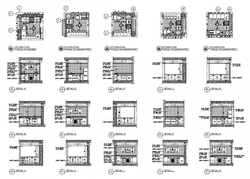 Different detail of kitchen design dwg file