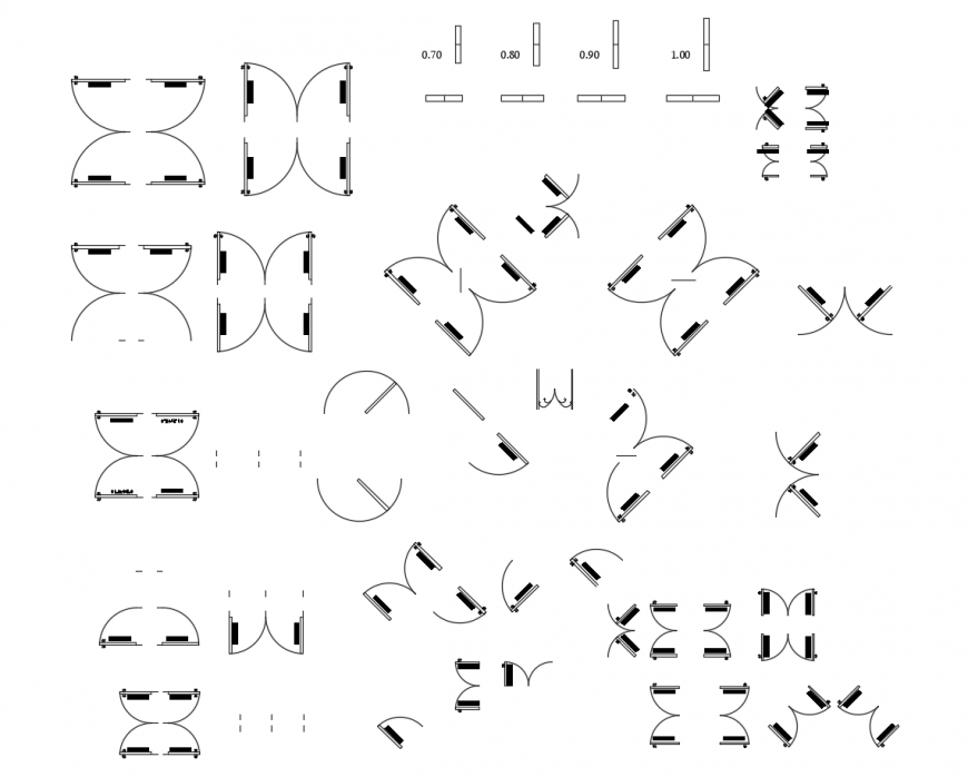 Different door and window plan detail 2d view autocad file