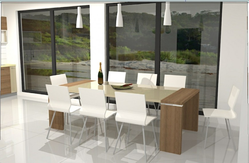 Dining area 3d model interior layout sketch-up file