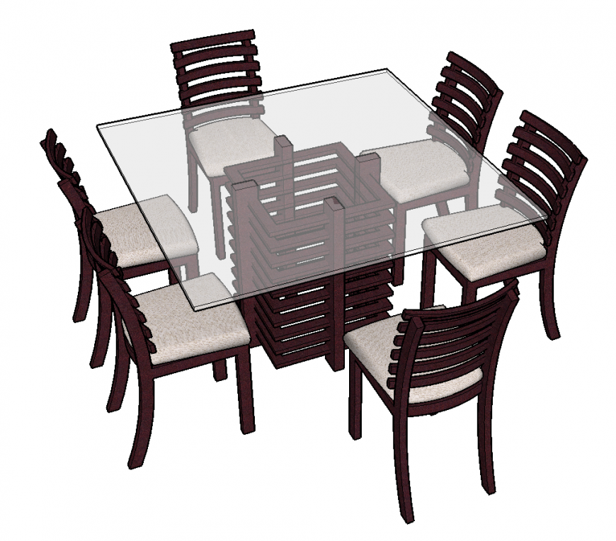 Dining area furniture block of table and chair sketch-up file
