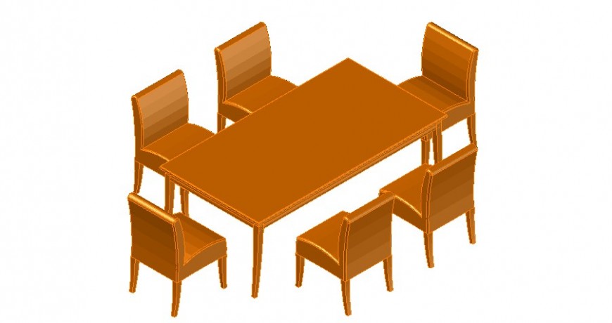 Dining furniture units of table and chair detail 3d model autocad file