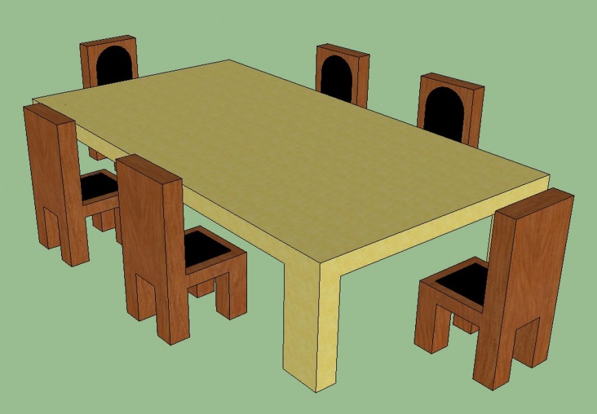 Dining table 3d model layout CAD furniture blocks sketch-up file