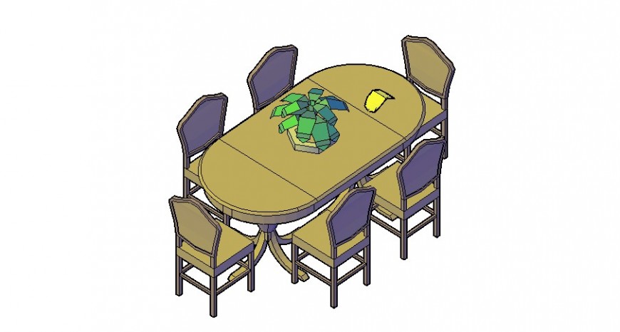 Dining table and chair 3d model furniture units layout autocad file