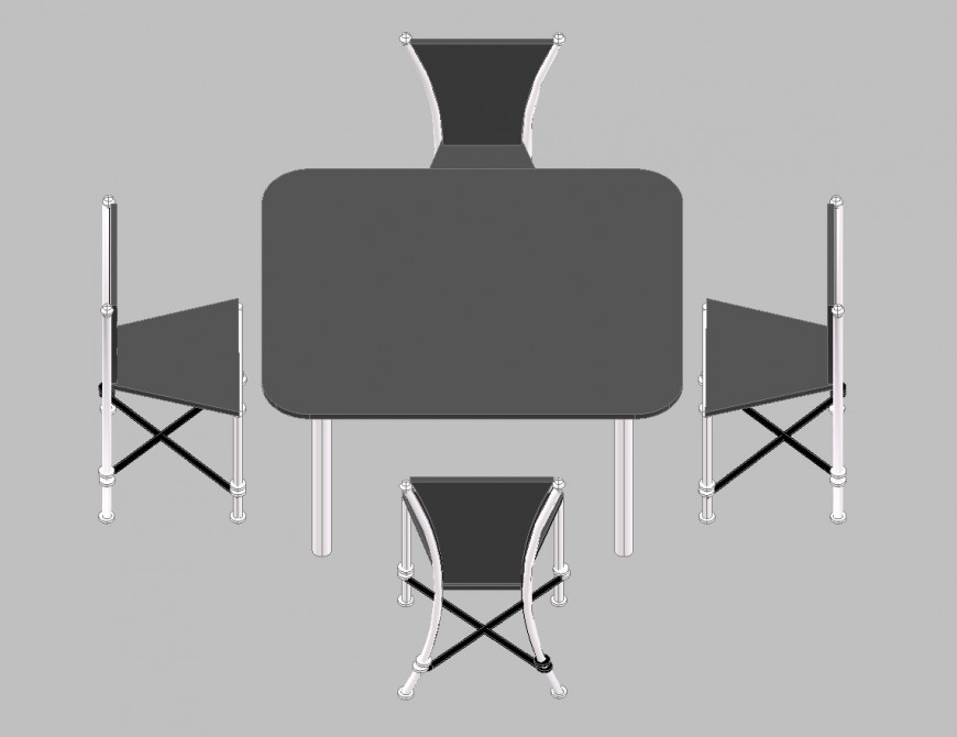 Dining table and chair detail 2d view CAD furniture units autocad file