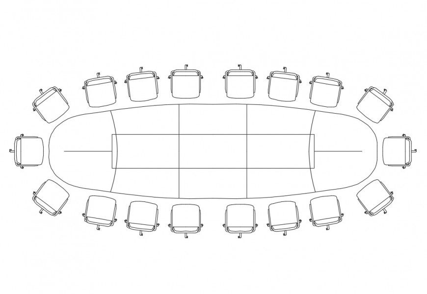 Dining table for joint family top view elevation cad drawing details dwg file