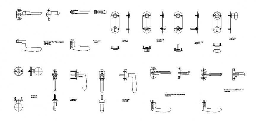 Door fittings plan autocad file