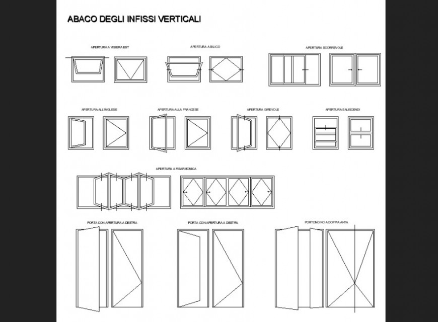 Door plan detail dwg file.