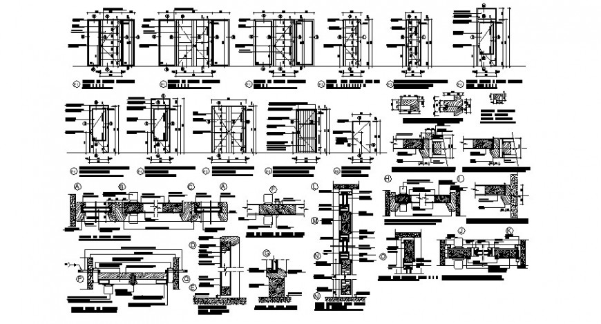 Door units blocks detail elevation 2d view autocad file