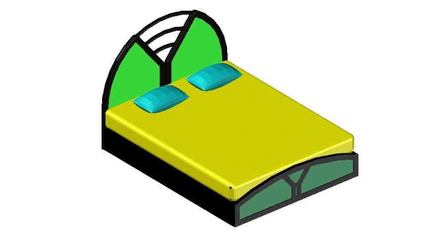 Doubel bed detail 3d model furniture blocks units autocad file