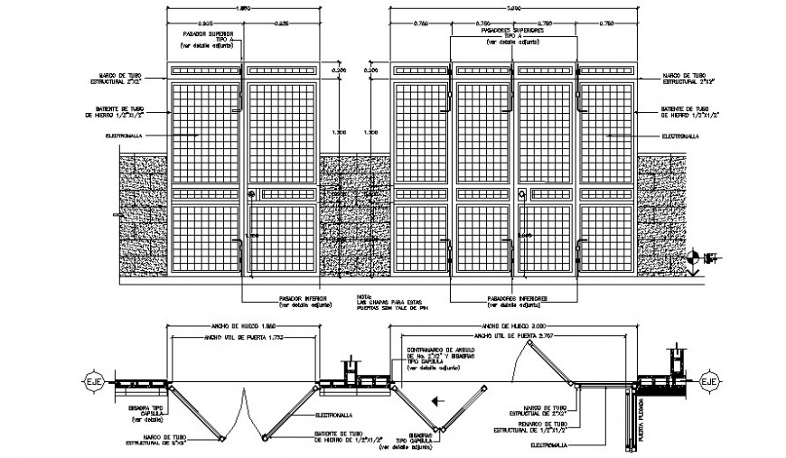 Double door blocks design 2d view AutoCAD file