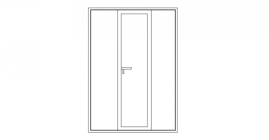 Double door elevation block auto-cad details dwg file