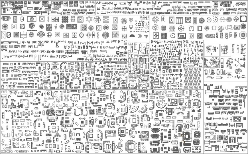 Download Free furniture autocad dwg blocks drawings sets