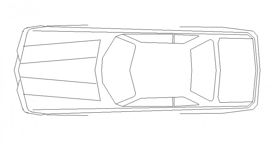 Drawing 2d view elevation of car autocad file