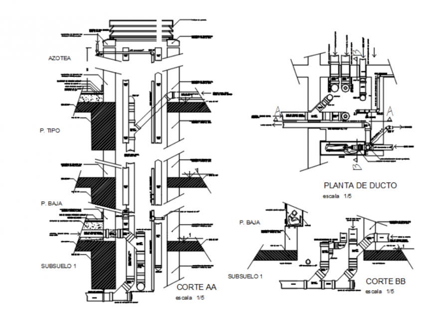 Drawing of duct details AutoCAD file