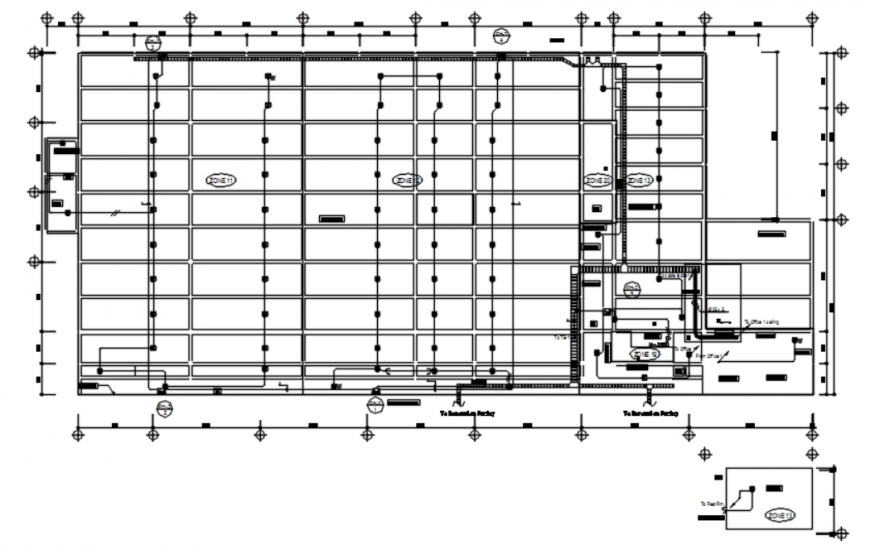 Drawing of new warehouse 2d detail AutoCAD file