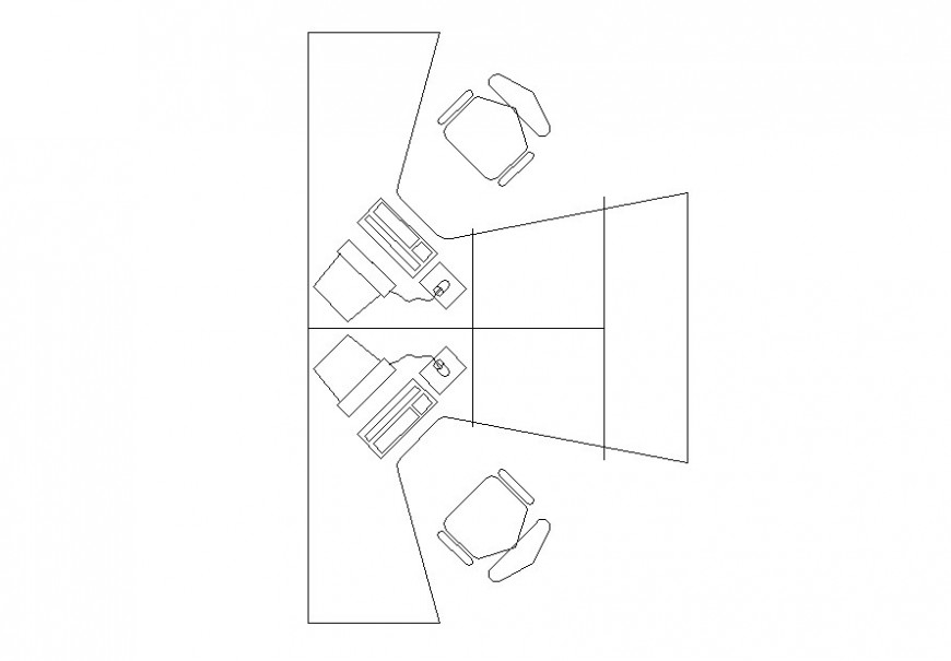 Drawing of two office desk 2d model AutoCAD file