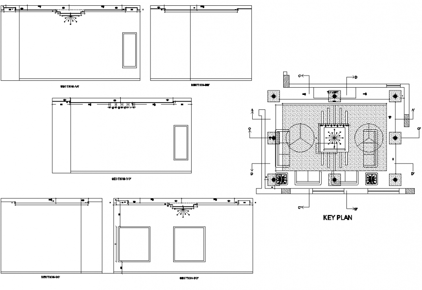 Drawing room ceiling design plan and elevation detail dwg file