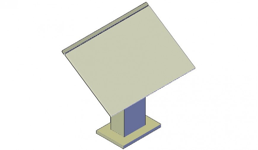 Drawing table detail 3d model drawing in autocad software