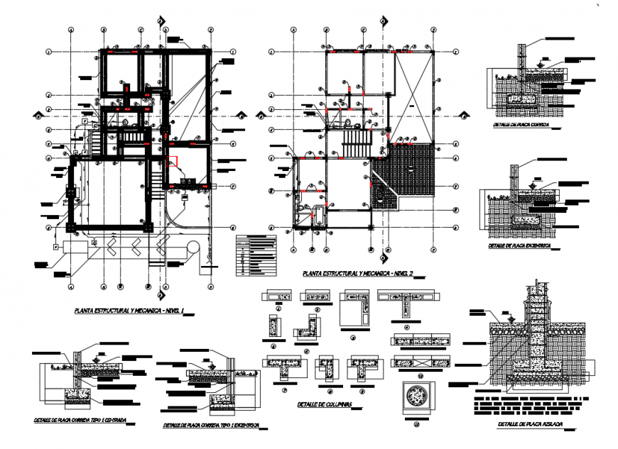 Drinking water structural and mechanical plant of both levels of house dwg file