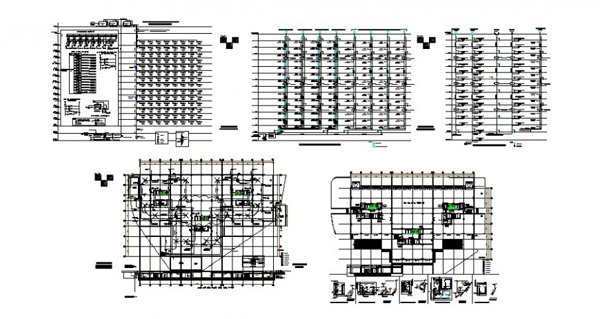 Electrical circuits flow diagram and installation drawing in autocad