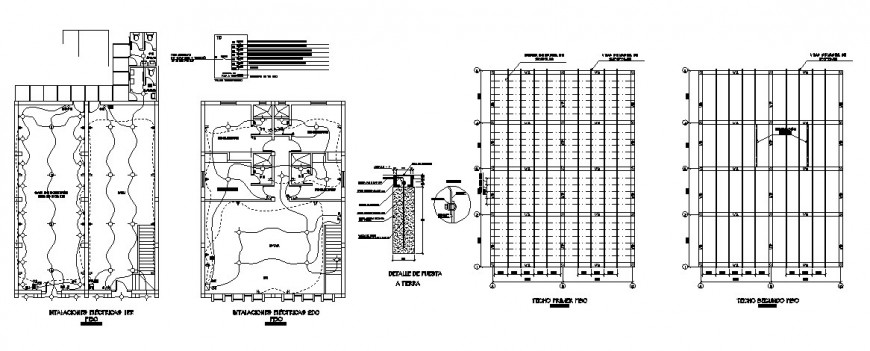 Electrical installation layout and cover plan details of museum dwg file