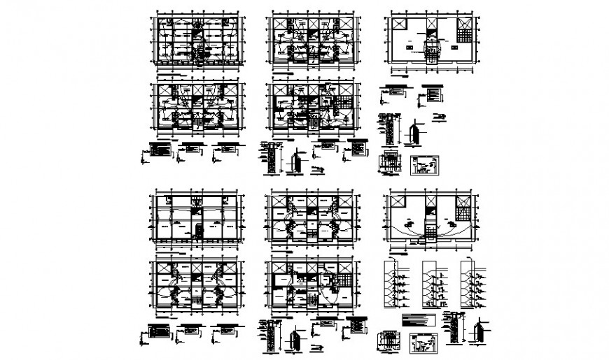 Electrical layout installation plan and floor plan details of office building dwg file