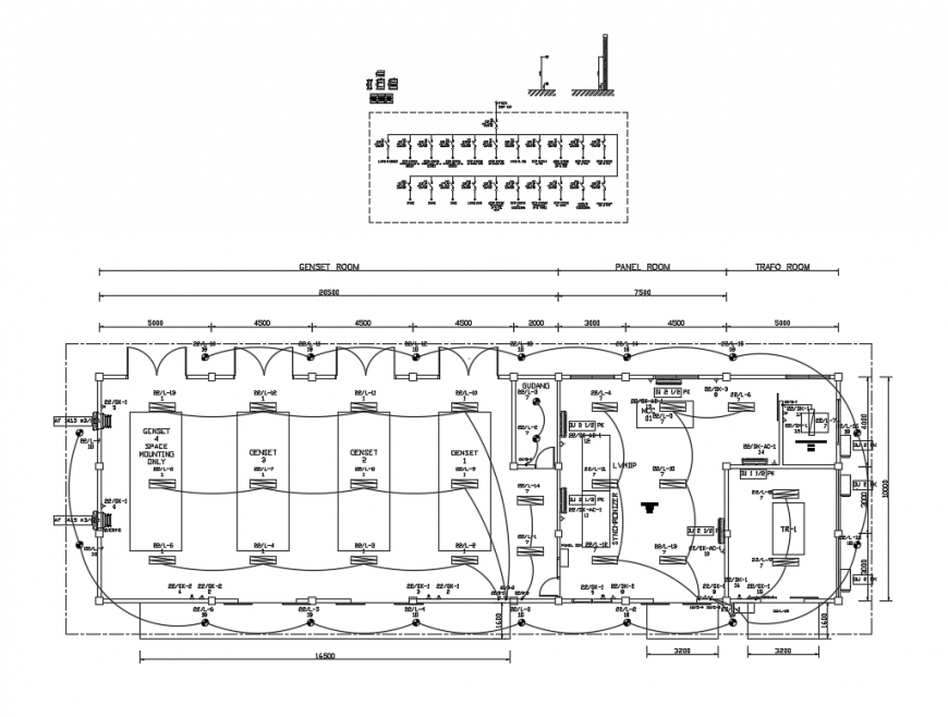 Electrical layout plan details of office floor cad drawing details dwg file