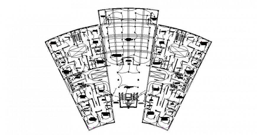 Electrical layout plan of the office detail drawing in dwg AutoCAD file.
