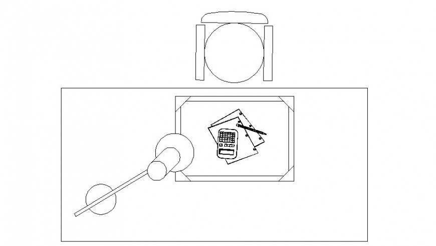 Elevation 2d drawing of Office table desk autocad software