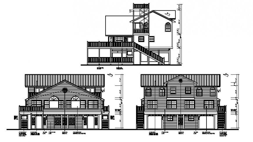 Elevation drawing of apartment 2d view autocad file