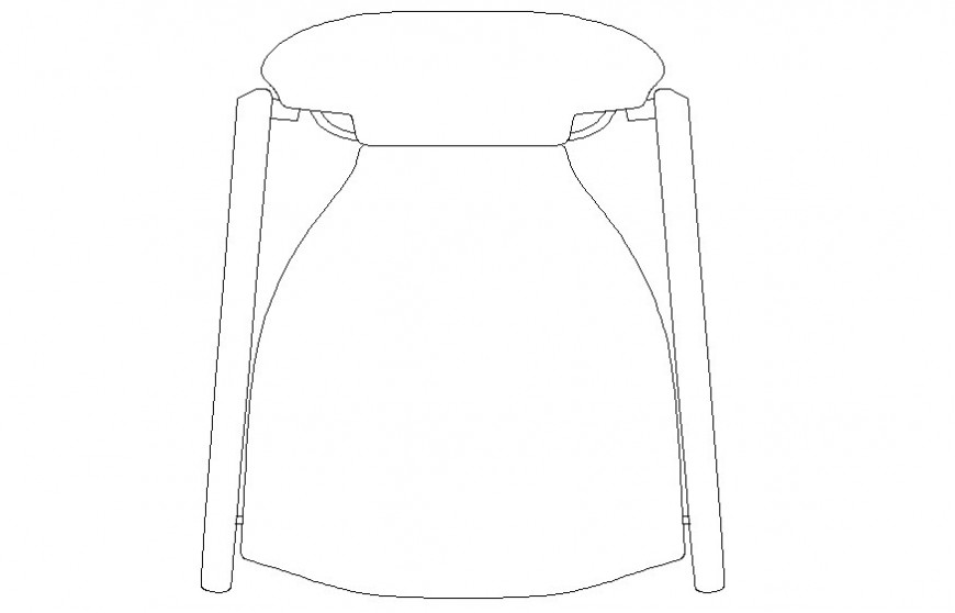 Elevation of chair 2d view drawing in autocad