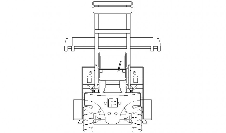 Elevation of Truck details 2d drawing in autocad