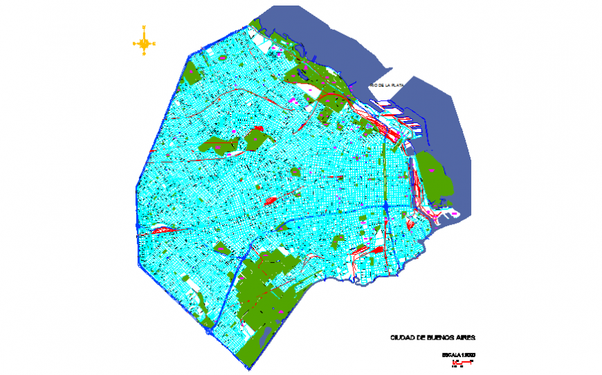 Federal capital plan town planning details dwg file